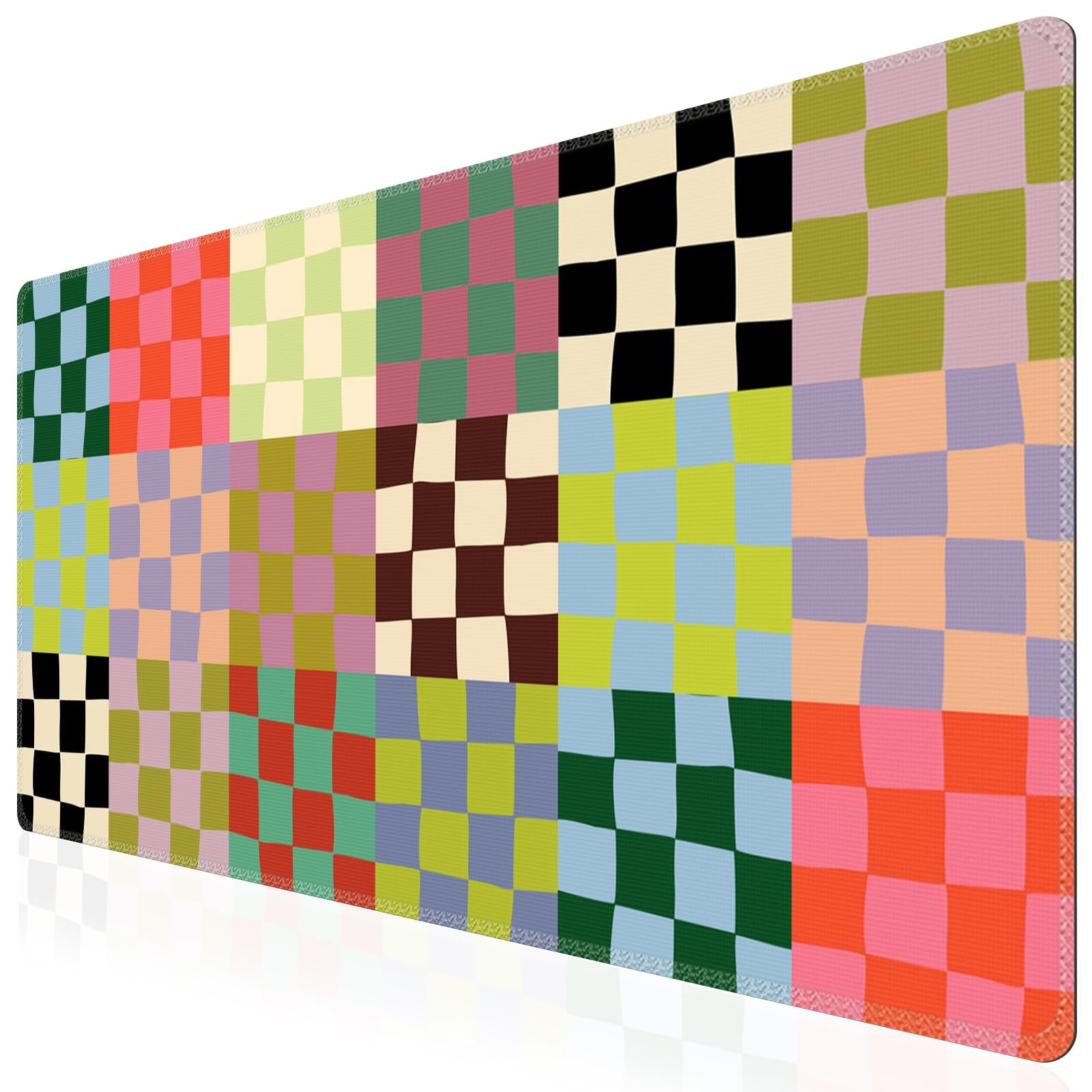 iCasso Checkered Desk Mat, Cute XXL Extended XX-Large, A-Retro