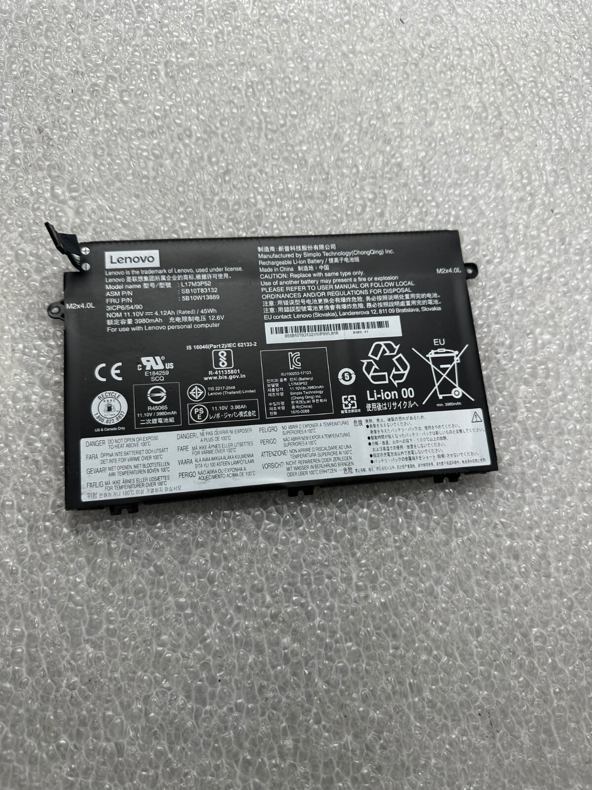 Lenovo Thinkpad E595 genuine original battery L17m3p52