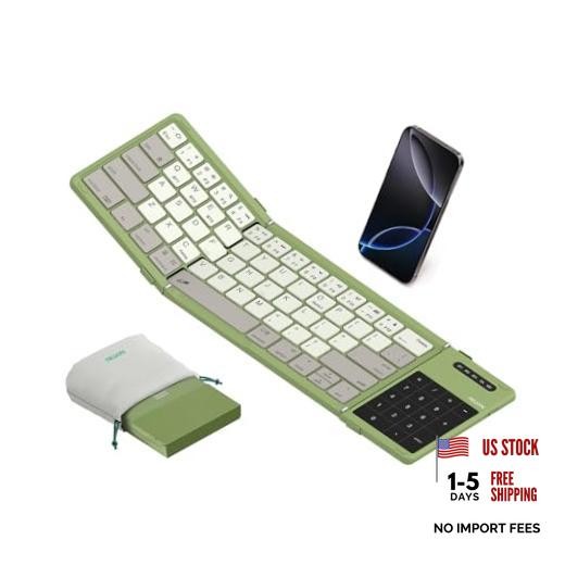 Cube Pocket Upgraded Foldable Keyboard with Touchpad & Number Pad Green