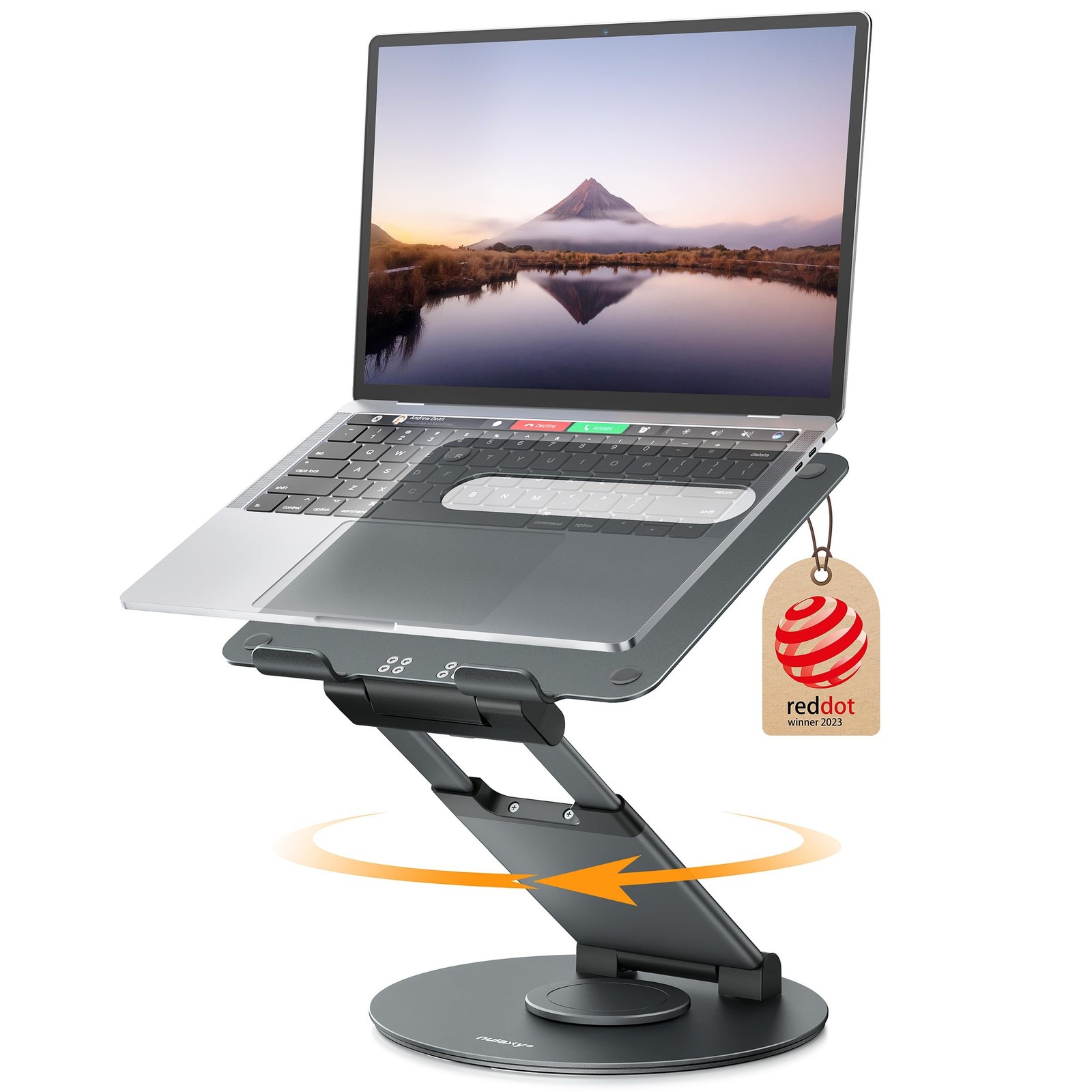 Nulaxy Telescopic 360 Rotating Laptop Stand for Desk Adjustable Height Swivel...
