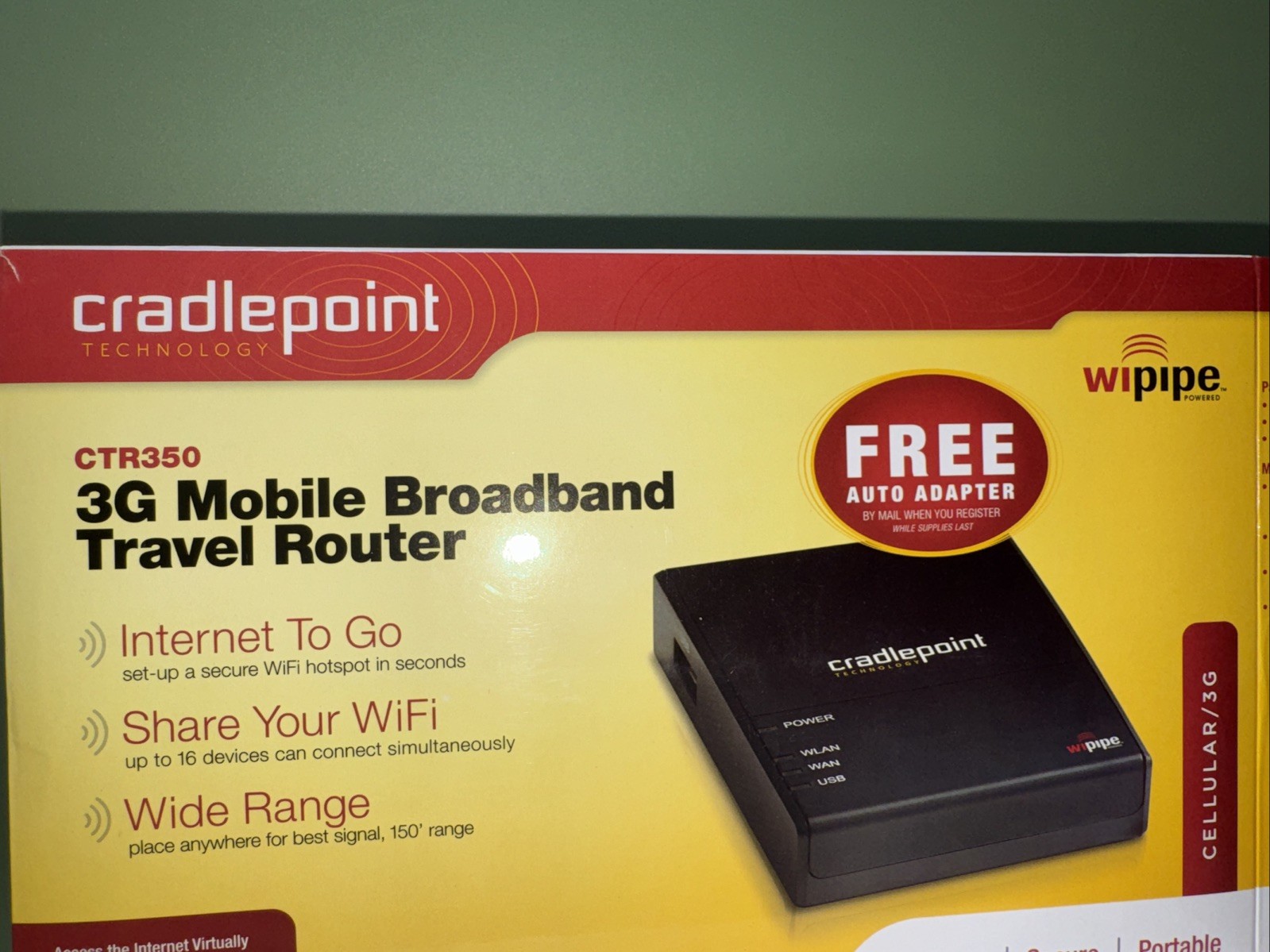 CRADLEPOINT CTR350 3G Mobile Broadband Wireless Travel Router Cellular WiFi PC