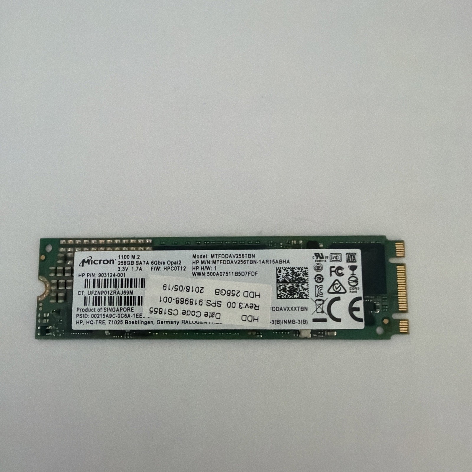 MICRON MTFDDAV256TBN-1AR1ZABDA M.2 1100 256GB SATA 0PHY2P SSD