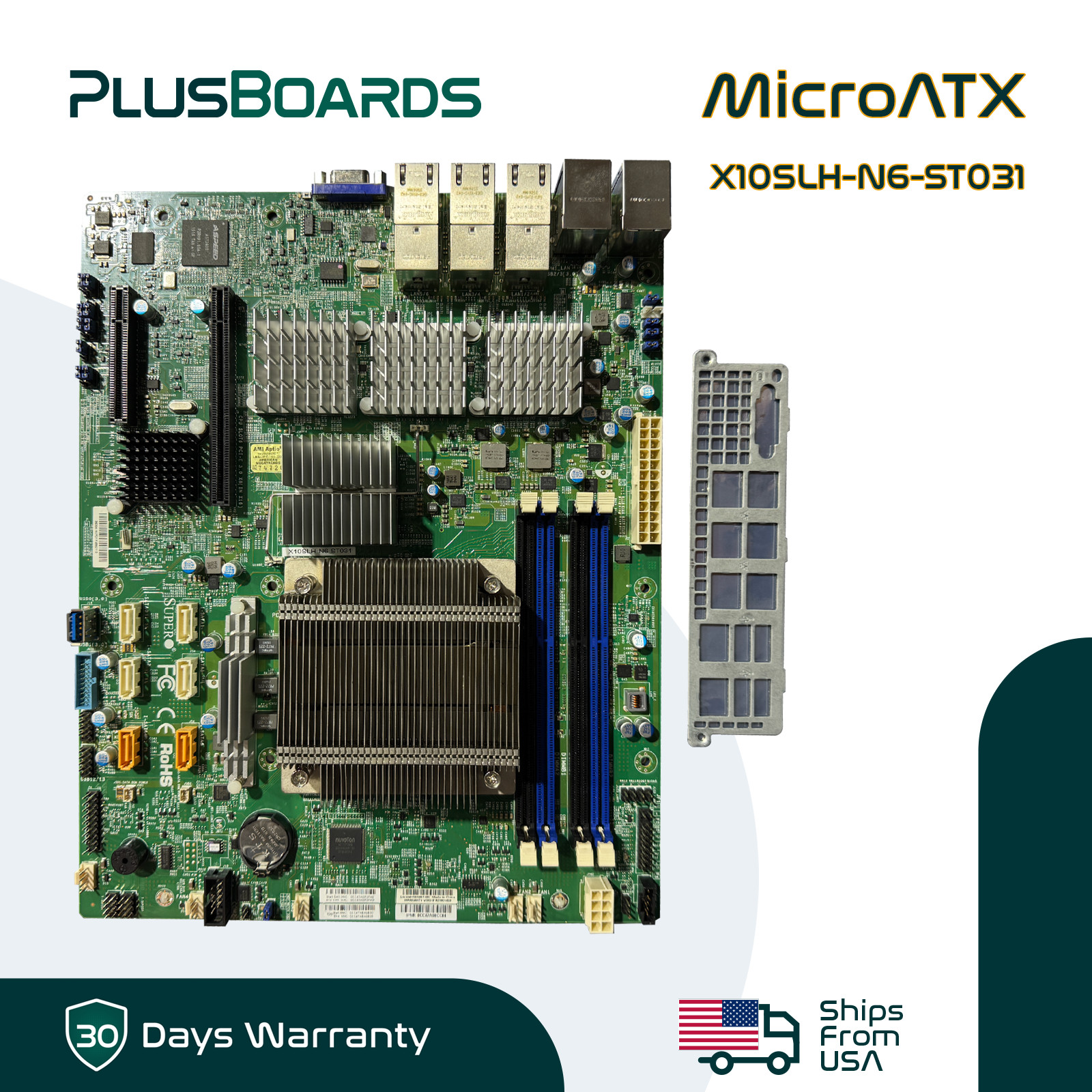 SuperMicro X10SLH-N6-ST031 M-ATX Motherboard w/Xeon E3-1241 V3 w/Heatsink & I/O