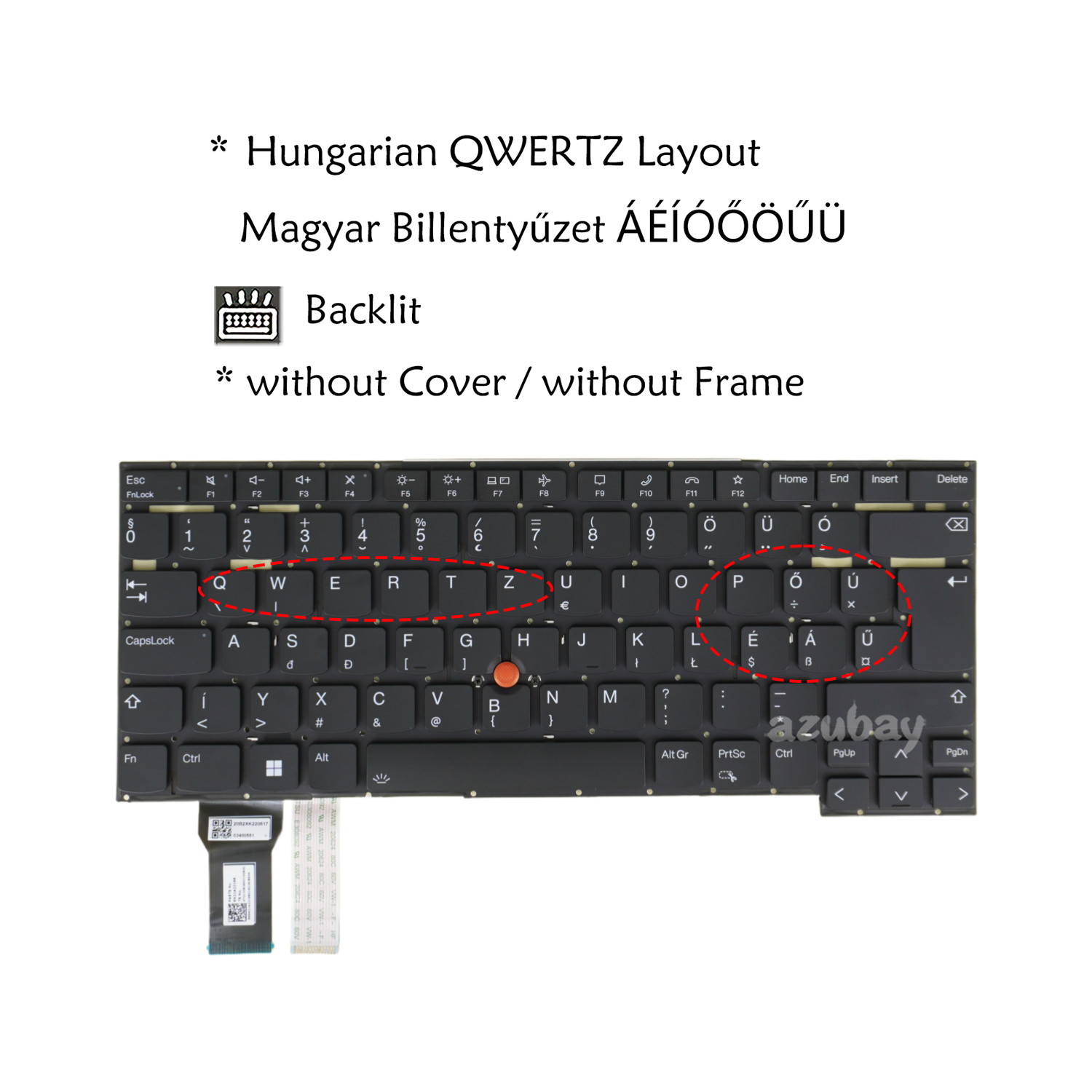 Magyar Billentyűzet For Lenovo ThinkPad P1 Gen 4 / Gen 5, 20Y3 20Y4 Backlit