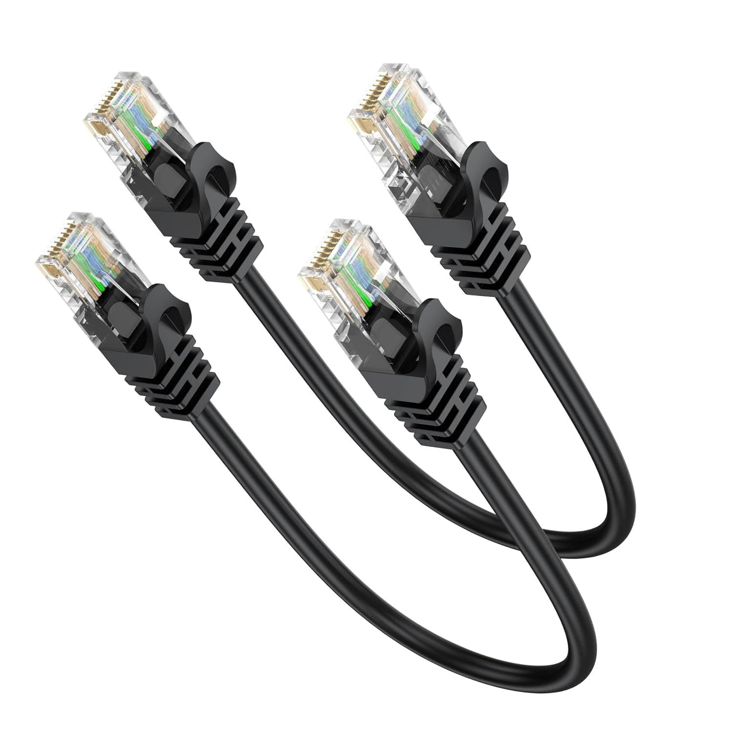Short Ethernet Cable 0.5FT 2-Pack, Cat6 Patch Cable 6 Inch Cord