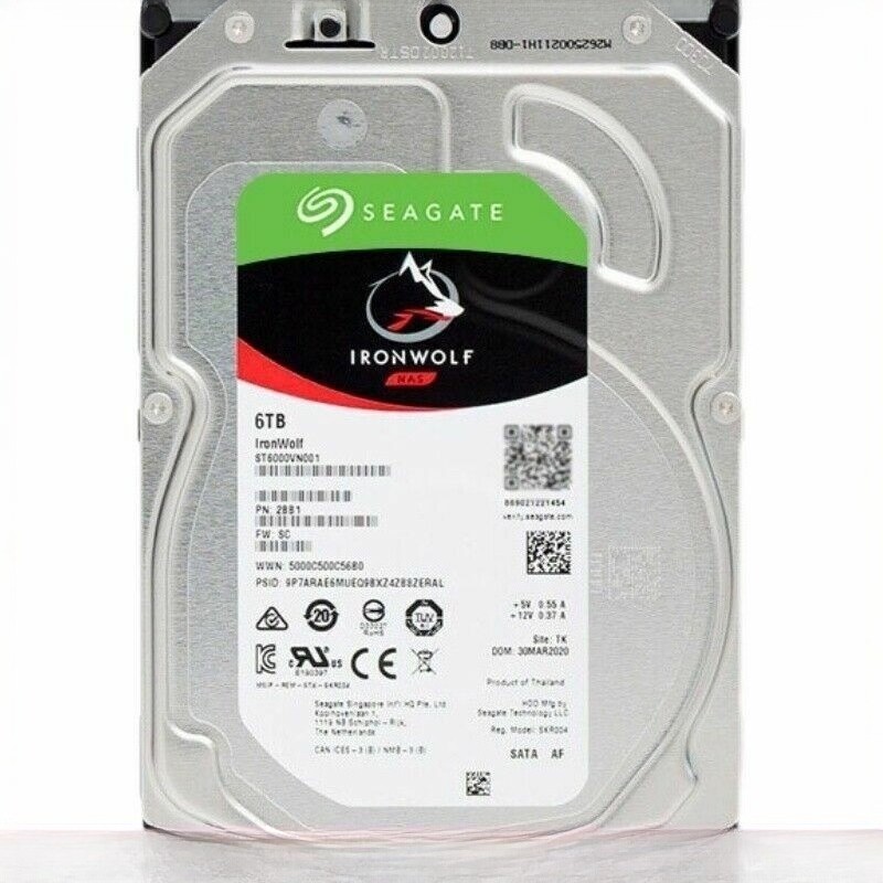 ST6000VN001 Seagate IronWolf 6TB NAS Internal Hard Drive 3.5" SATA 5400RPM New