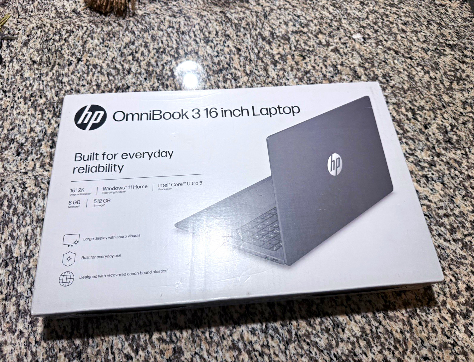 HP OmniBook 3 16" Laptop Core Ultra 5 8GB RAM 512GB SSD Win 11 Silver