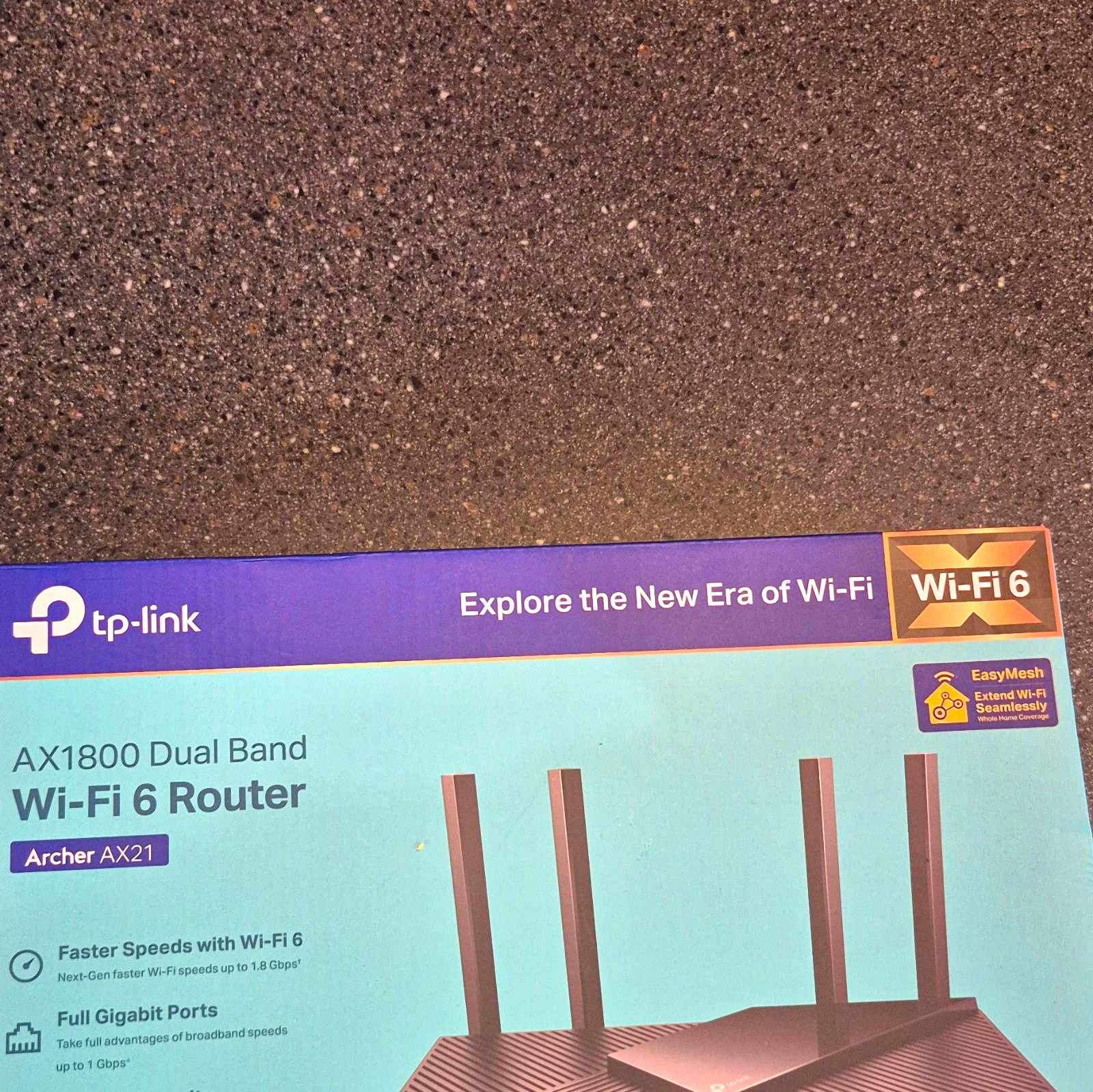 TP-LINK Archer AX21 Wi-Fi 6 AX1800 Dual-Band 4-Port EasyMesh WPA3 Black