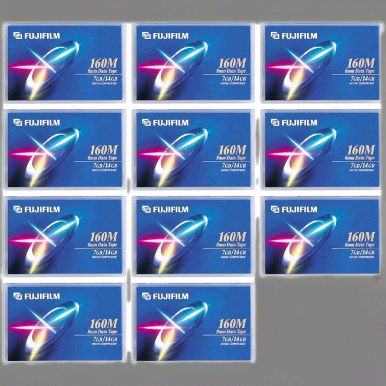 10 Fujifilm 160M 8MM Data Tape Cartridge 7GB / 14GB Atom Technology Japan