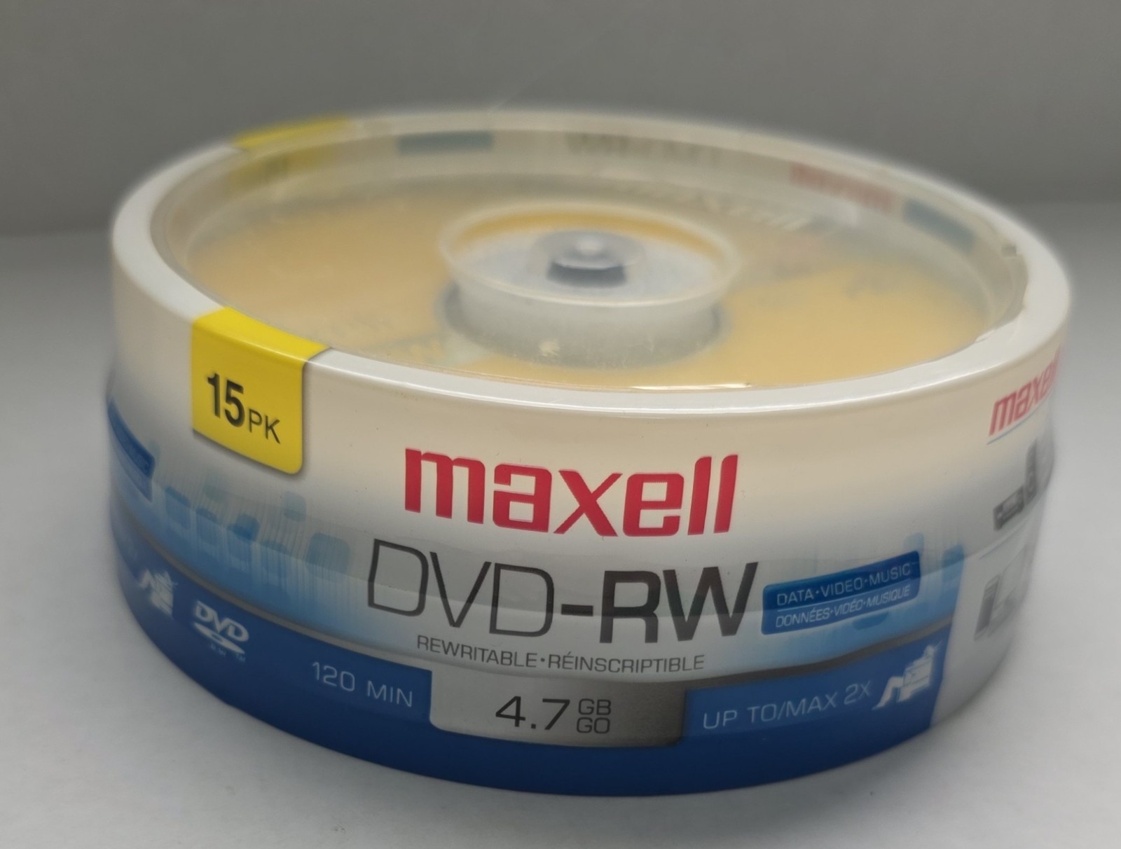 Maxell 635117 Rewritable Recording Format 4.7Gb DVD-RW Disc Playback on DVD
