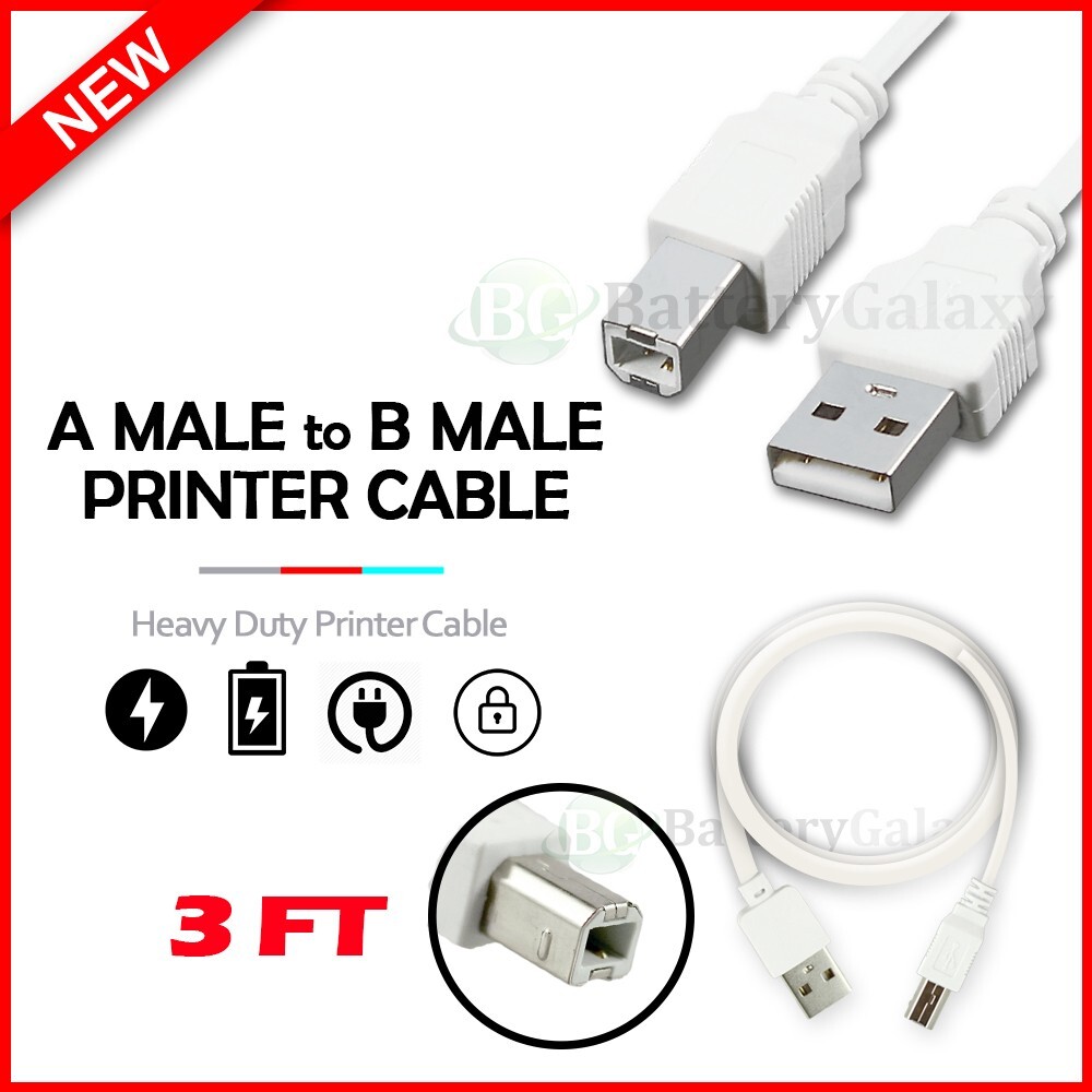 USB2.0 Printer Cable 3Ft, 6, 10, 15ft USB 2.0 Printer A Male to B Male HP/ Epson