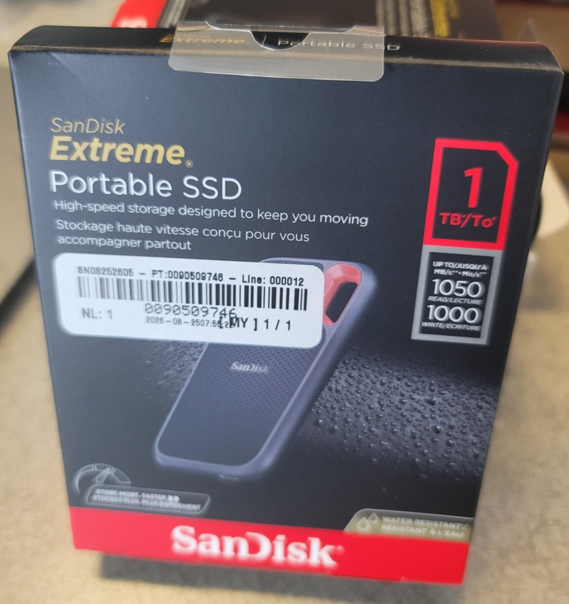 SanDisk Extreme V2 1TB USB-C Portable External SSD (SDSSDE61-1T00-G25)
