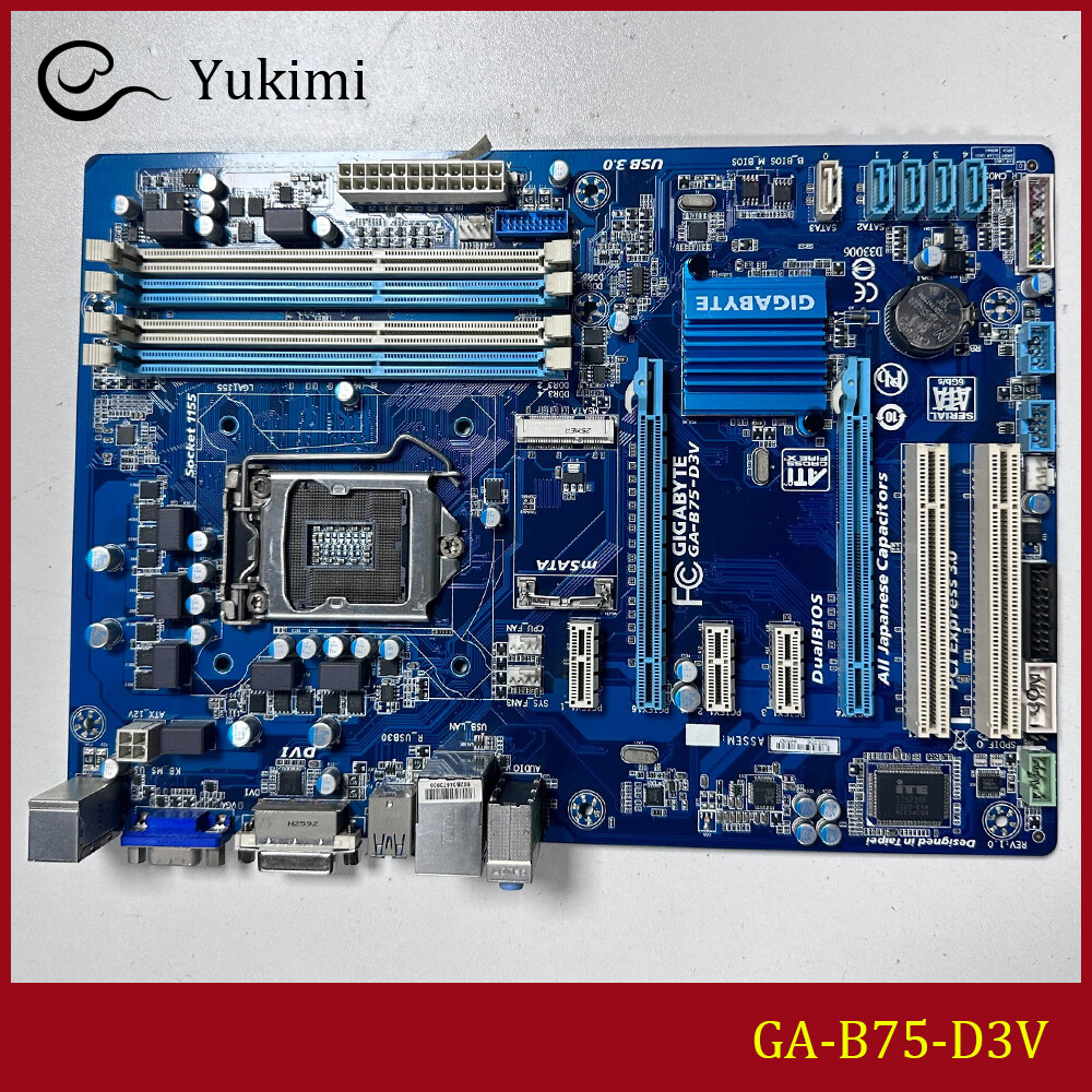 FOR GIGABYTE GA-B75-D3V DDR3 LGA 1155 32GB DVI VGA 32GB Motherboard Test OK