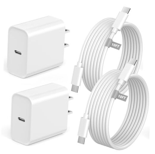[Apple MFi Certified] iPhone 17 16 15 Charger Fast Charging 10FT, 2 Pack 20W