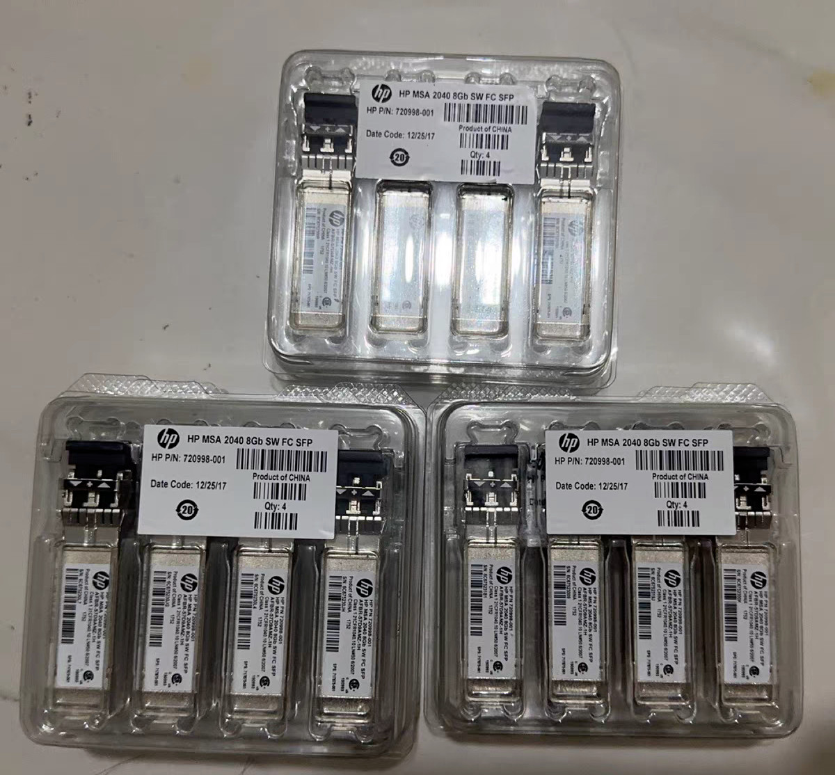 2PCS HP 720998-001 FTLF8528P3BCV -1H MSA 8GB SW FC SFP Optical TransceiverC8R23A