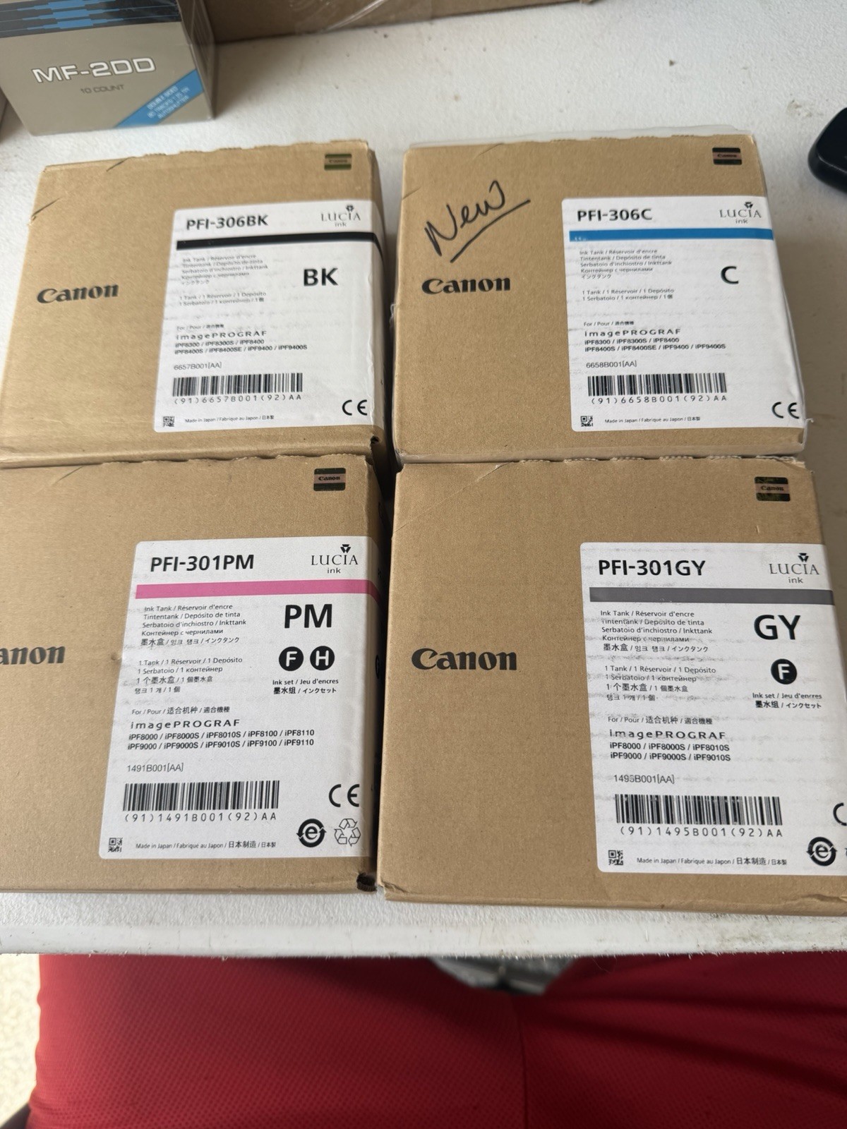 GENUINE CANON PFI-306BK PFI-301PM PFI-306C PFI-301GY INK TANK 6657B001 New Lot 4