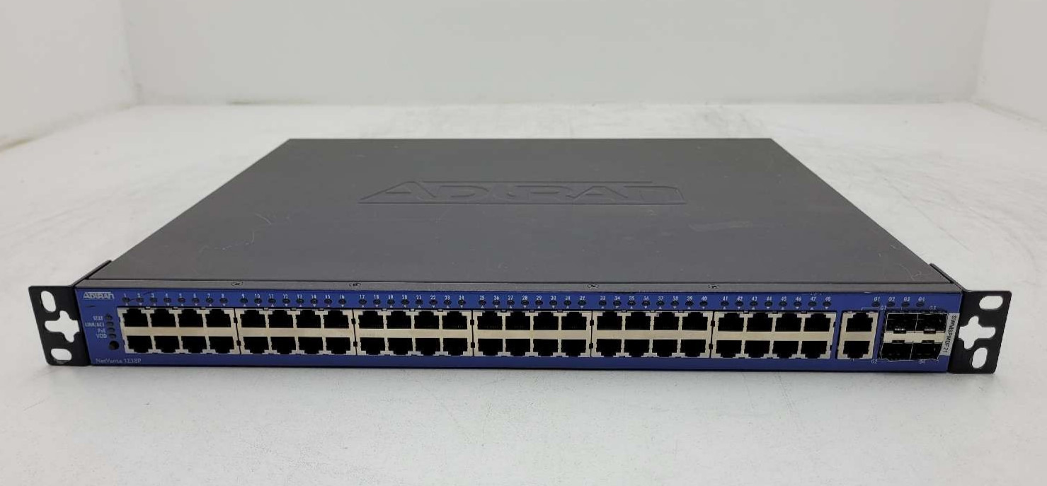 Adtran NetVanta 1238P 48-Port GbE PoE 4x10GbE SFP+ Managed Switch P/N 1703599G1