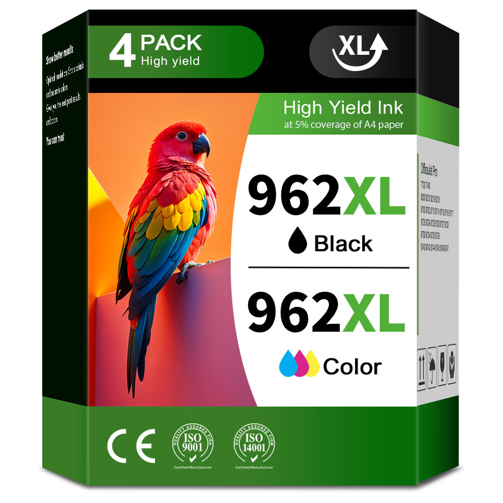 962XL 962 XL Ink Cartridges for HP 962 Officejet Pro 9010e 9015e 9018e 9020e 4PK