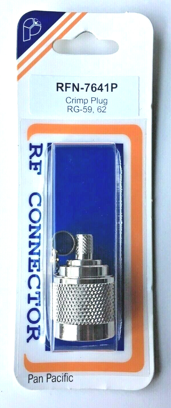 Pan Pacific Crimp Plug RG-59/U, 62/U RF Connector RFN-7641P RG-59, 62 