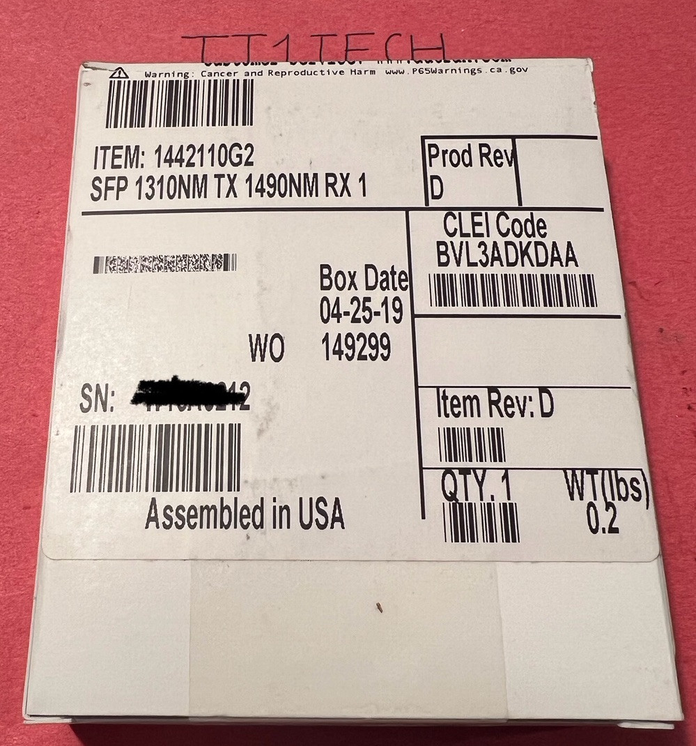 Adtran 1442110G2 1.25G 10km SFP BIDI SMF 1310nm TX/1490nm RX 1000BASE-BX-U modul