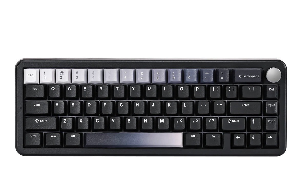 Compact YUNZII b68 keyboard black Cocoa Cream V2 switches | creamy sound