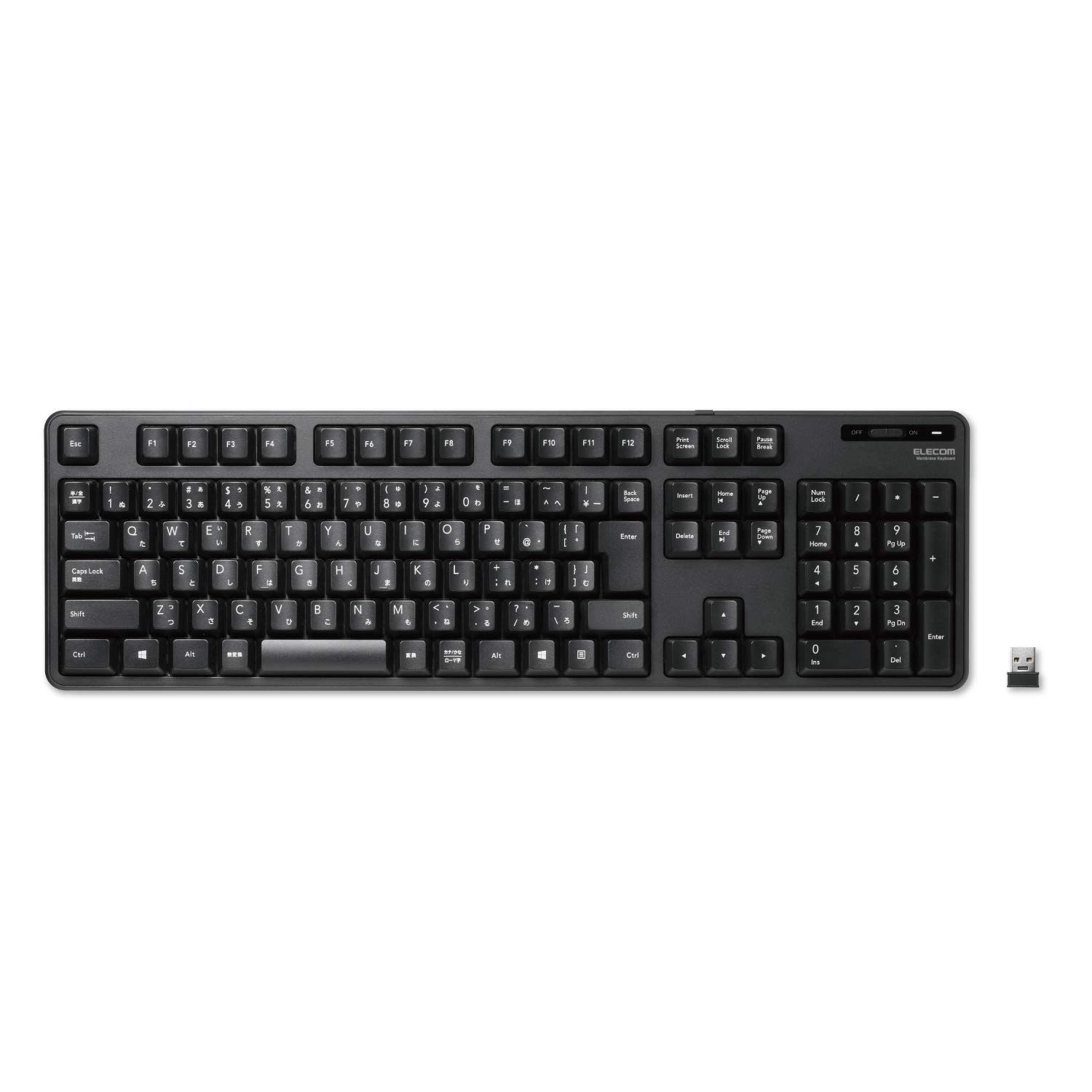 ELECOM TK-FDM106TBK Wireless Keyboard Membrane Type Full Size Black
