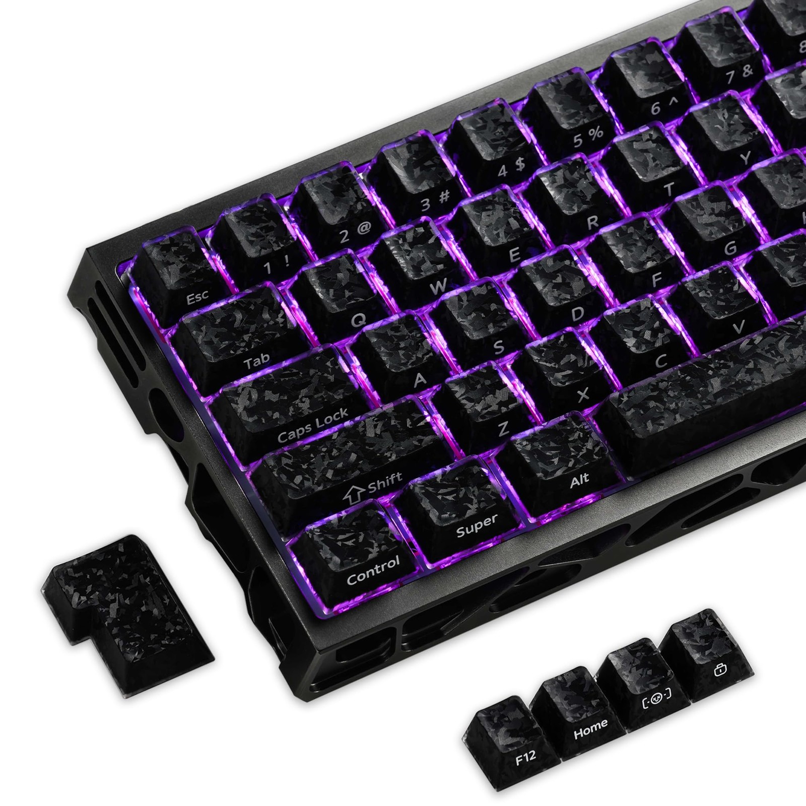 XVX Frost Jelly Keycaps, Forged Carbon-Look Keyboard Keycaps, Cherry Profile ...