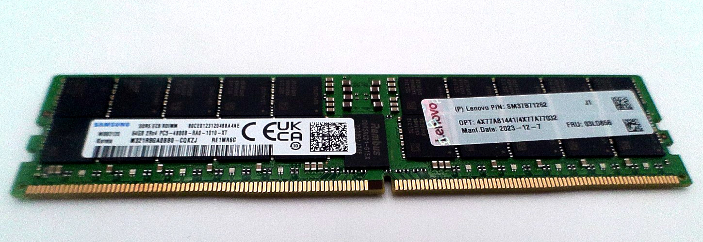 SAMSUNG 64GB 2RX4 PC5-38400 DDR5-4800 SERVER MEMORY (M321R8GA0BB0-CQKZJ)