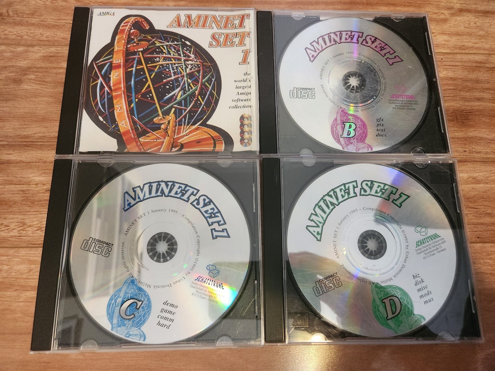 Amiga "Aminet Set 1" - CD's  "A" , "B", "C" & "D"