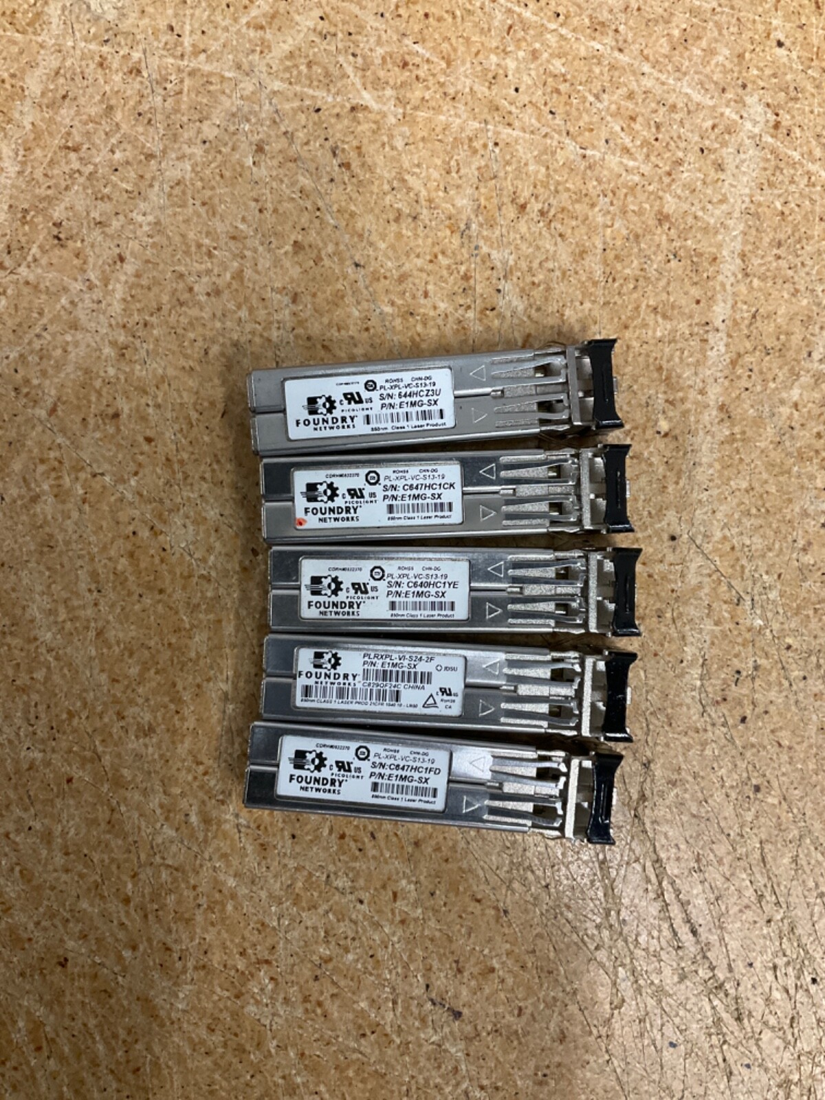 Lot of 5 Foundry PL-XPL-VC-S13-19 Transceivers