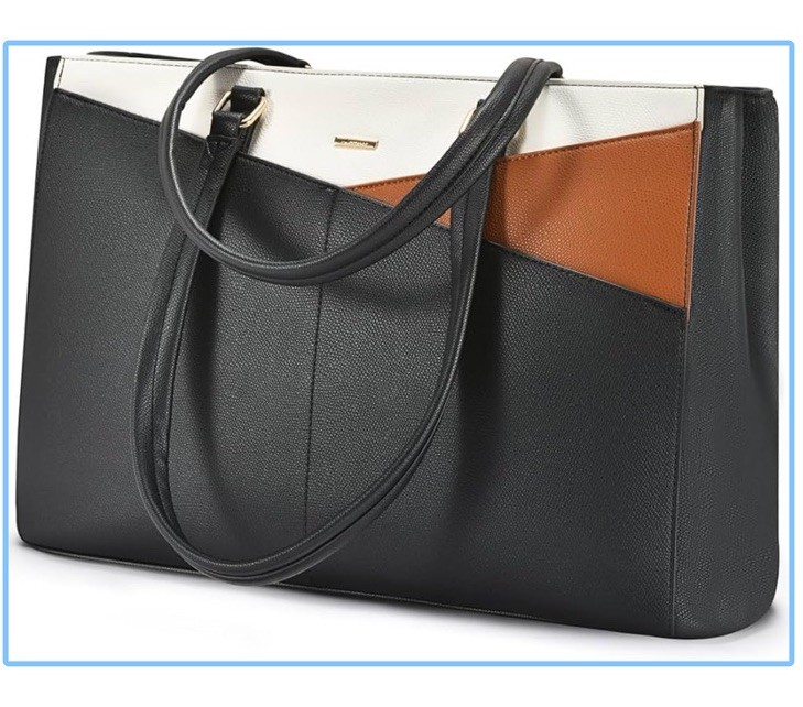 Laptop Tote Bag for Women, 15.6 Inch Shockproof Computer Briefcase for Work