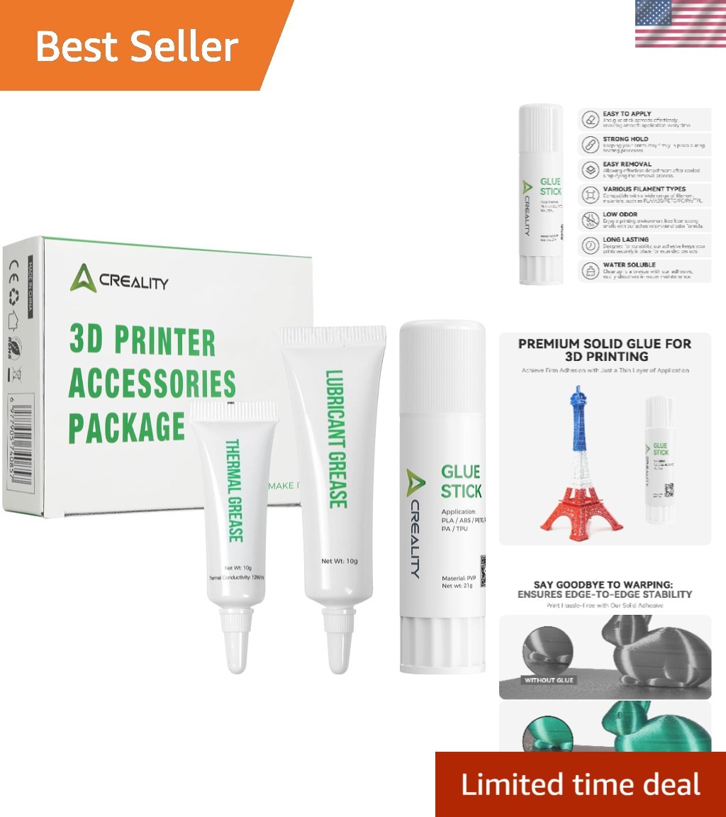3D Printer Glue Stick +Thermal Paste + Lubricant 3D Printing Pack with Warpin...