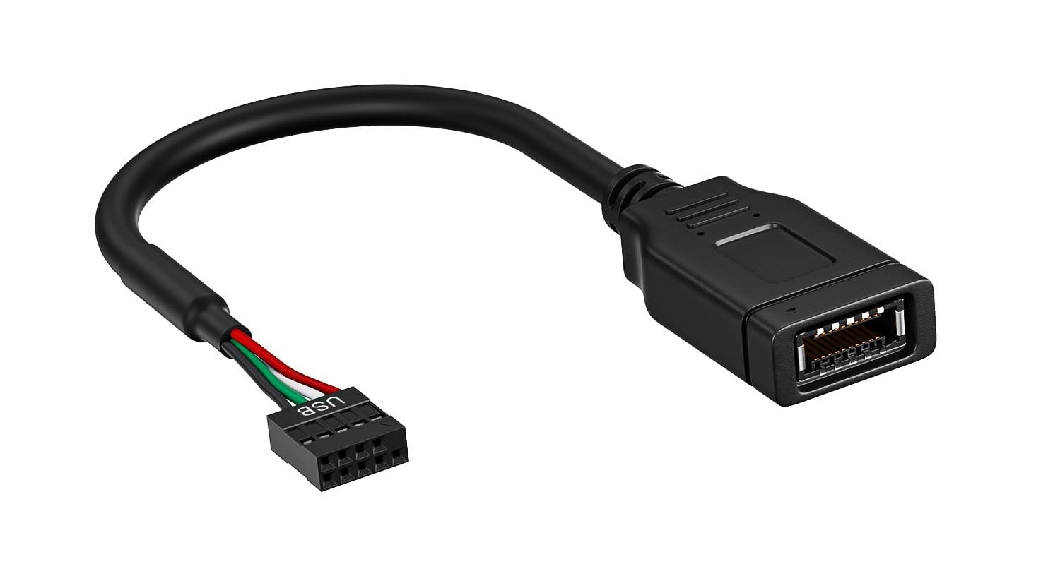 SSSUWP Motherboard USB 2.0 to Type C Front Panel Cable, 6 inches, Black