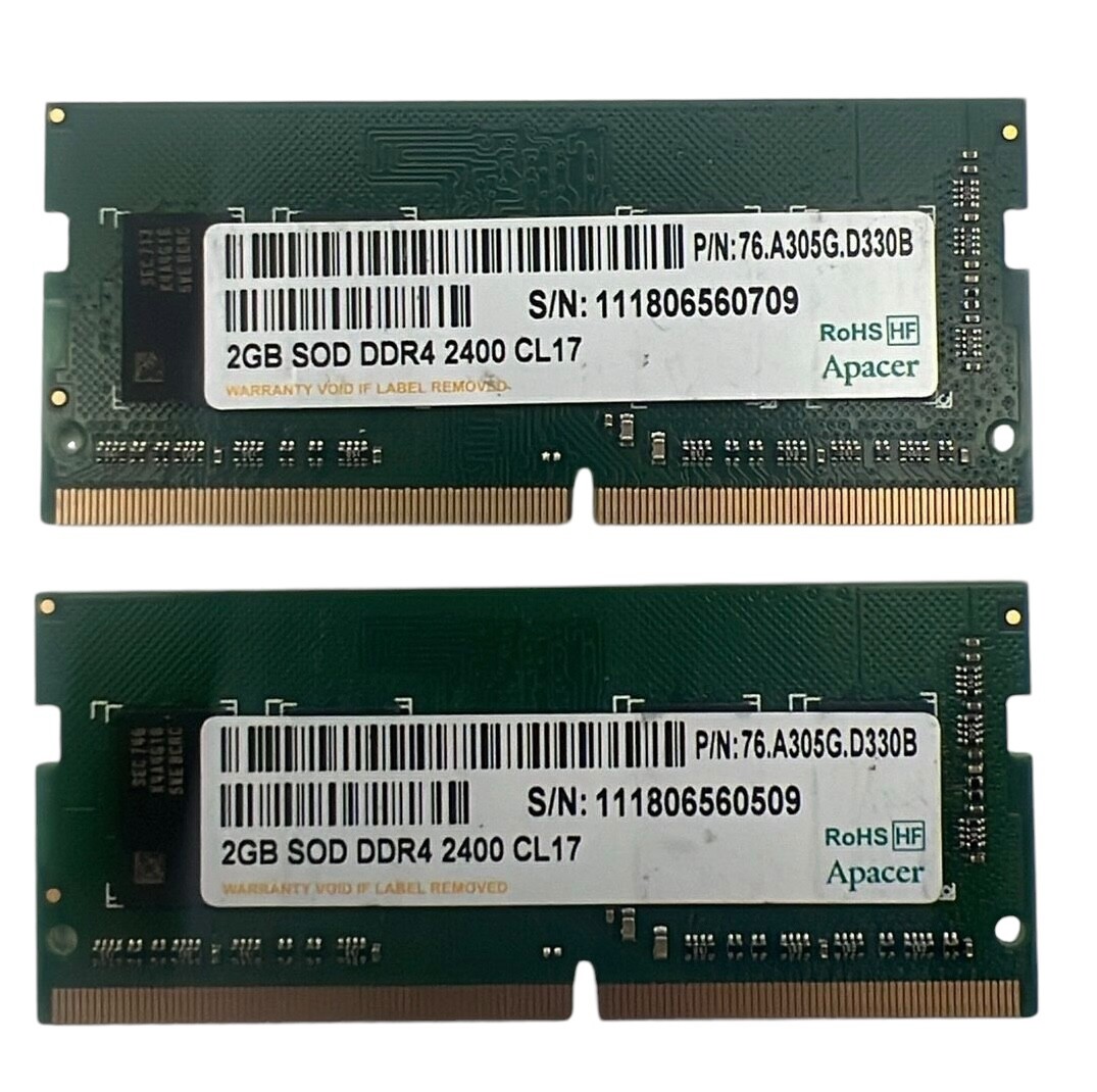 APACER 4GB (2x2GB) PC4-19200 DDR4-2400 RAM Laptop SDRAM SOD DDR4 2400 CL17