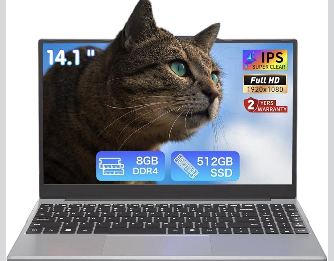 Auusda Student Laptop,14.1" FHD Laptop for Business and Study, 4-Core N5095