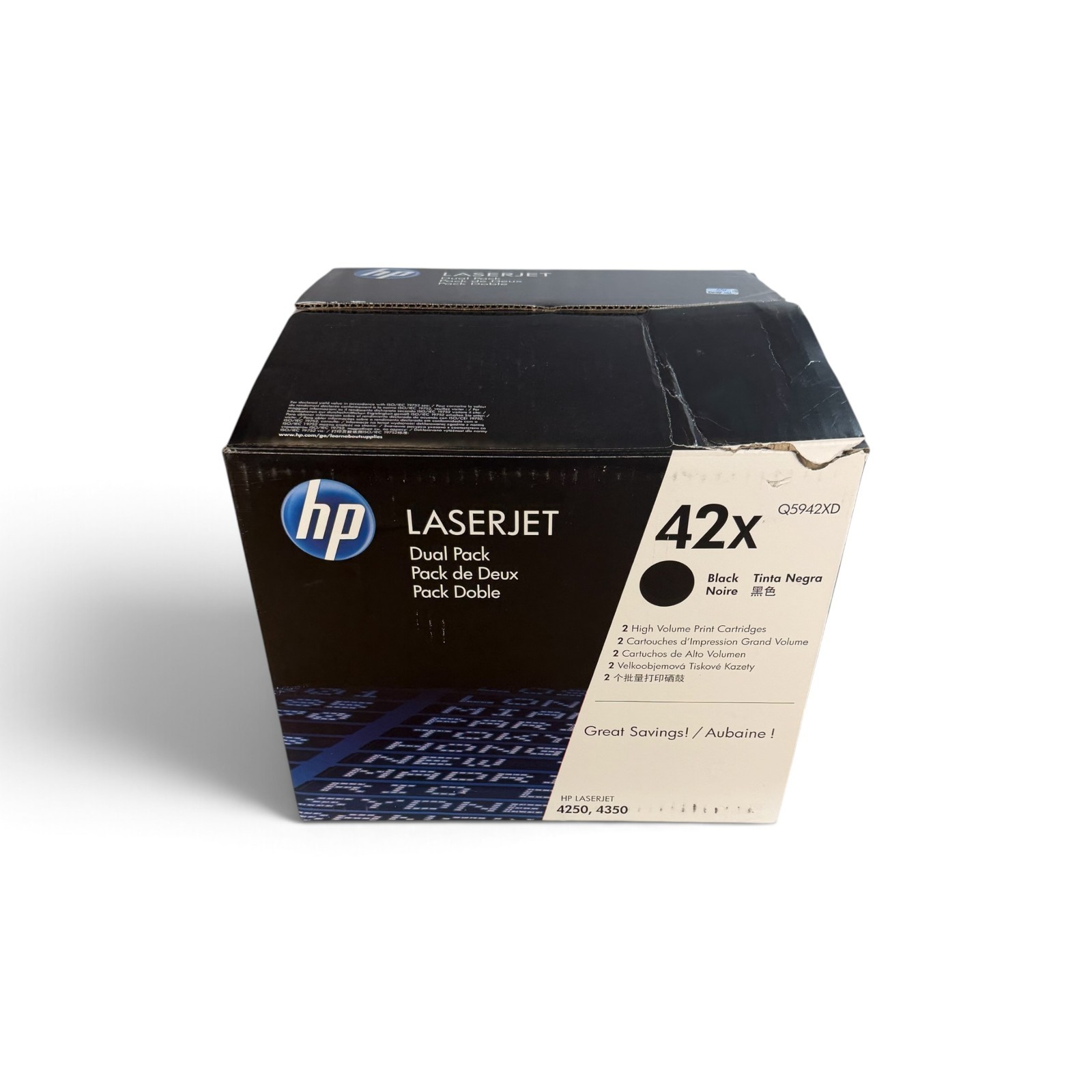 HP 42X Q5942XD Black High-Yield Toner Cartridge Dual Pack Open box OEM