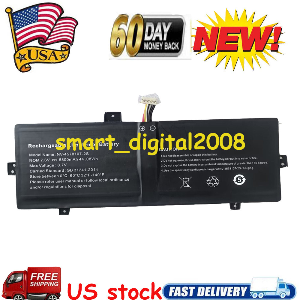 7.6V 5800mAh New Replacement 3379107 NV-4575107-2S battery for IOTA_FLO/64GB