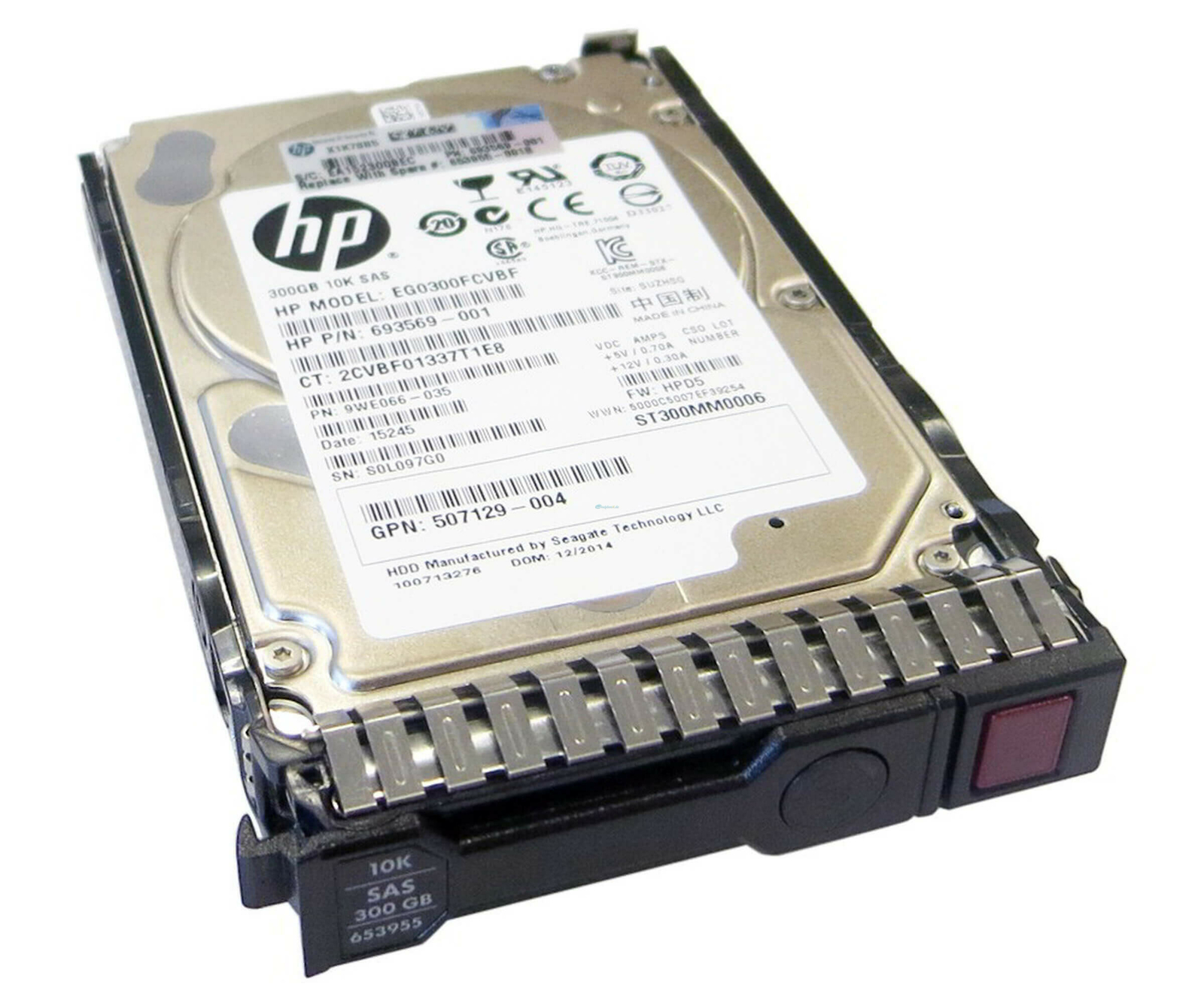 HP EG0300FCVBF 693569-001 300GB 10K 2.5" 6G SC SAS HARD DRIVE GEN8 9WE066-035