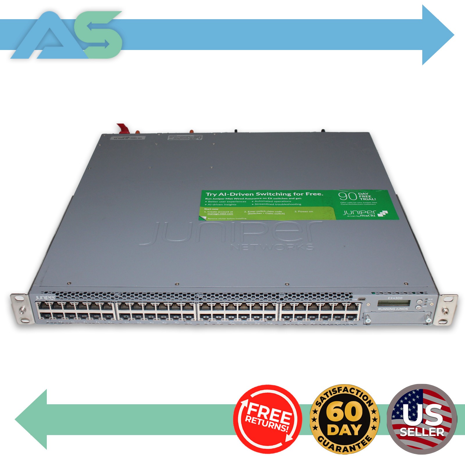 Juniper Networks EX4300-48T 48-Port Gigabit RJ-45 Fully Managed Layer 3 Switch