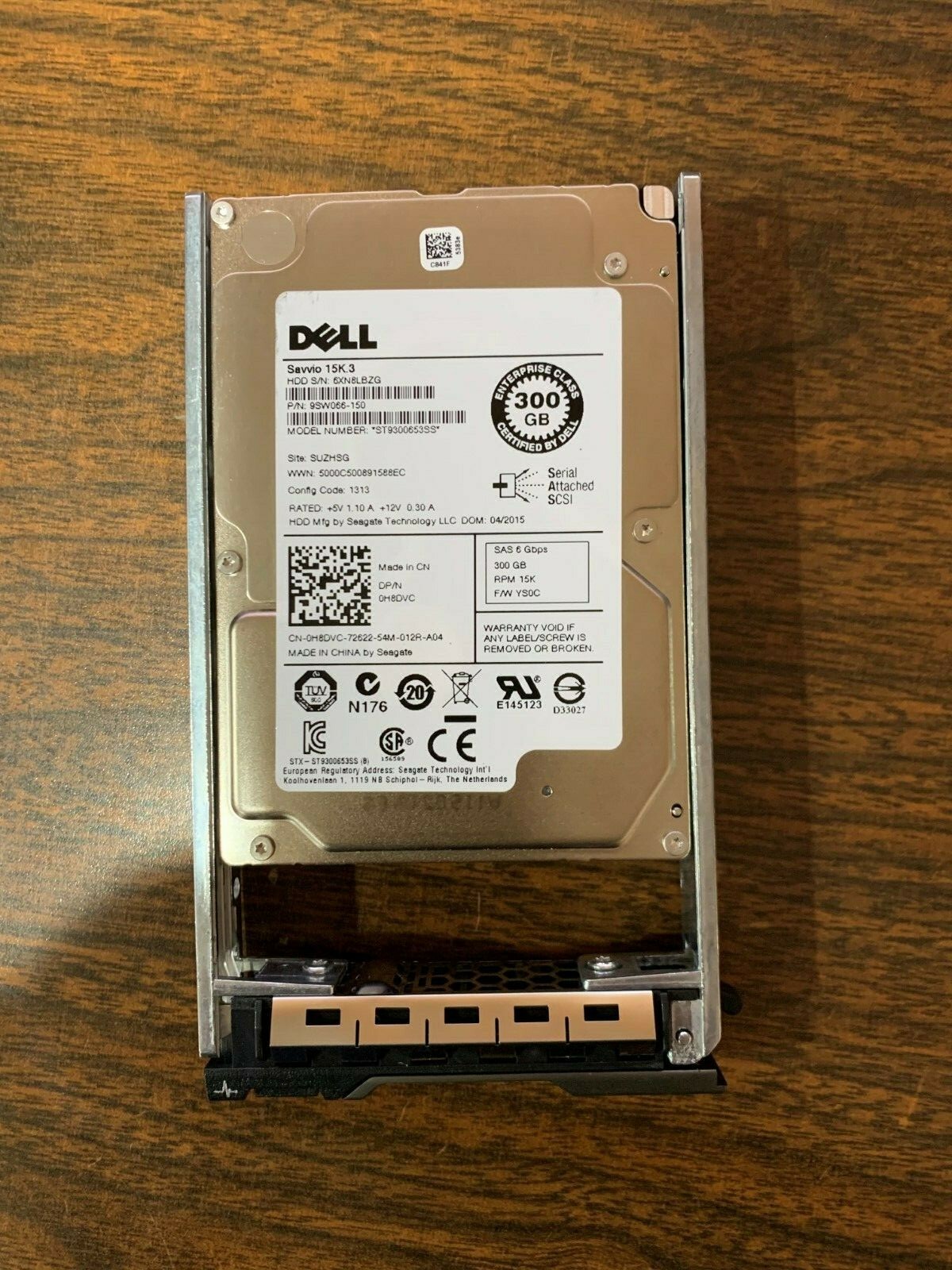 Dell 300GB 6G 15K 2.5" SP SAS H8DVC HDD Hard Drive 0H8DVC 
