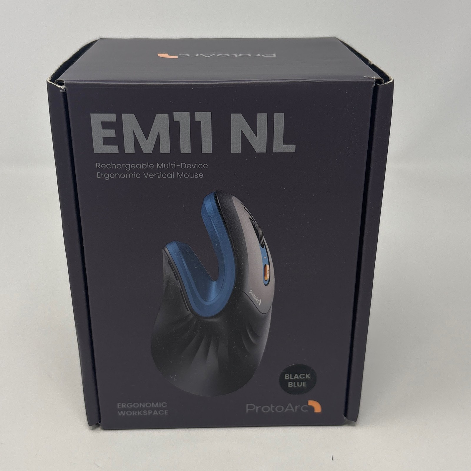 ProtoArc EM11 NL Vertical Ergonomic Mouse - Black/Blue