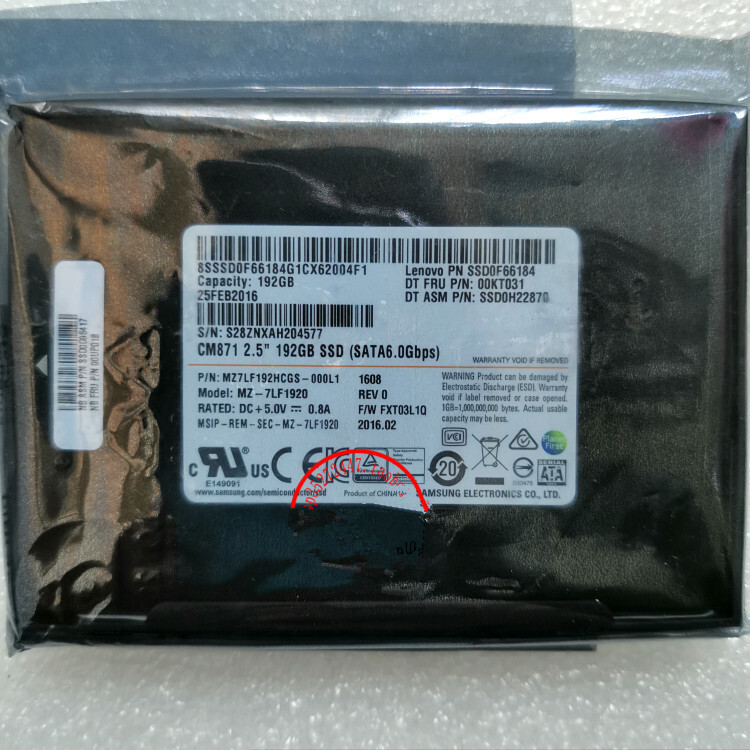  Samsung 192GB SSD CM871 SATA 3 Solid State Drive MZ-7LF1920 MZ7LF192HCGS