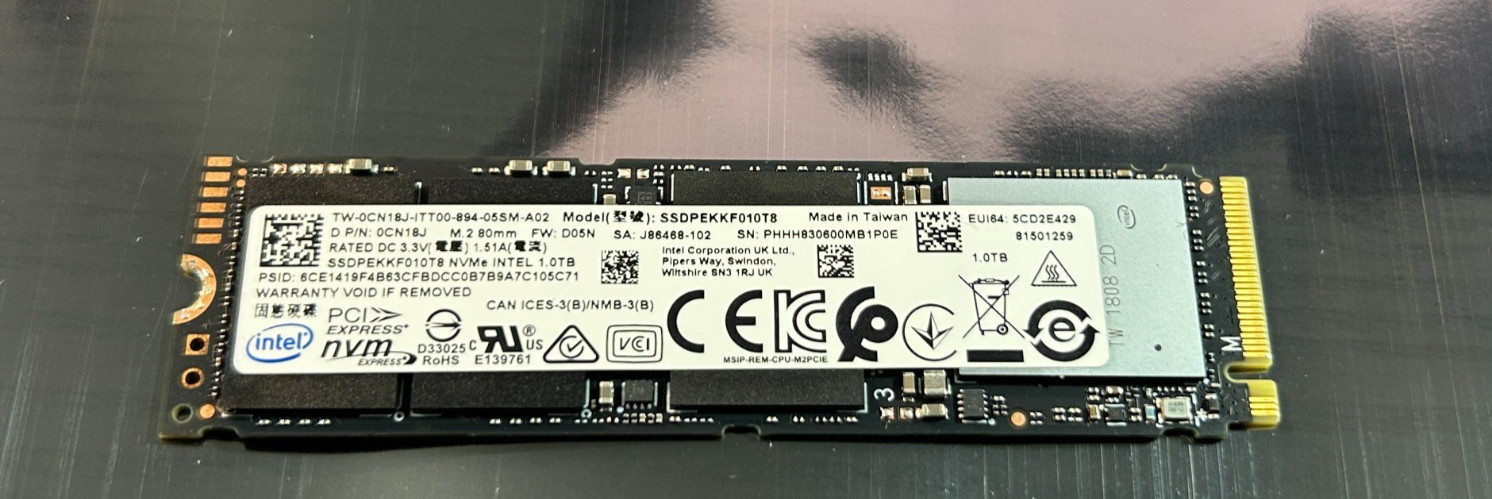 Intel SSD Pro 7600p 1TB M.2 NVMe SSD (SSDPEKKF010T8)