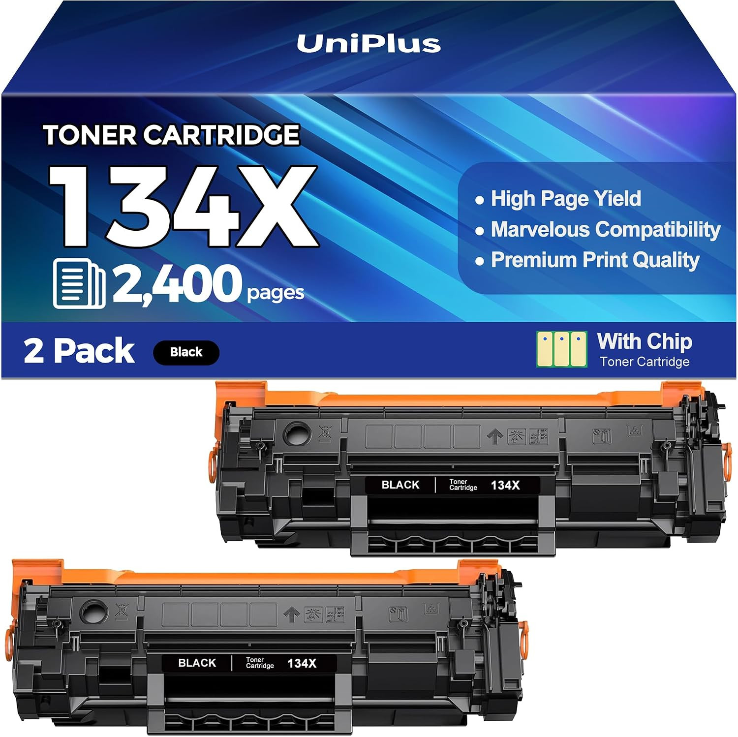 134X Black Toner Cartridge Set High Yield Use with HP Laserjet M209Dw | MFP M234