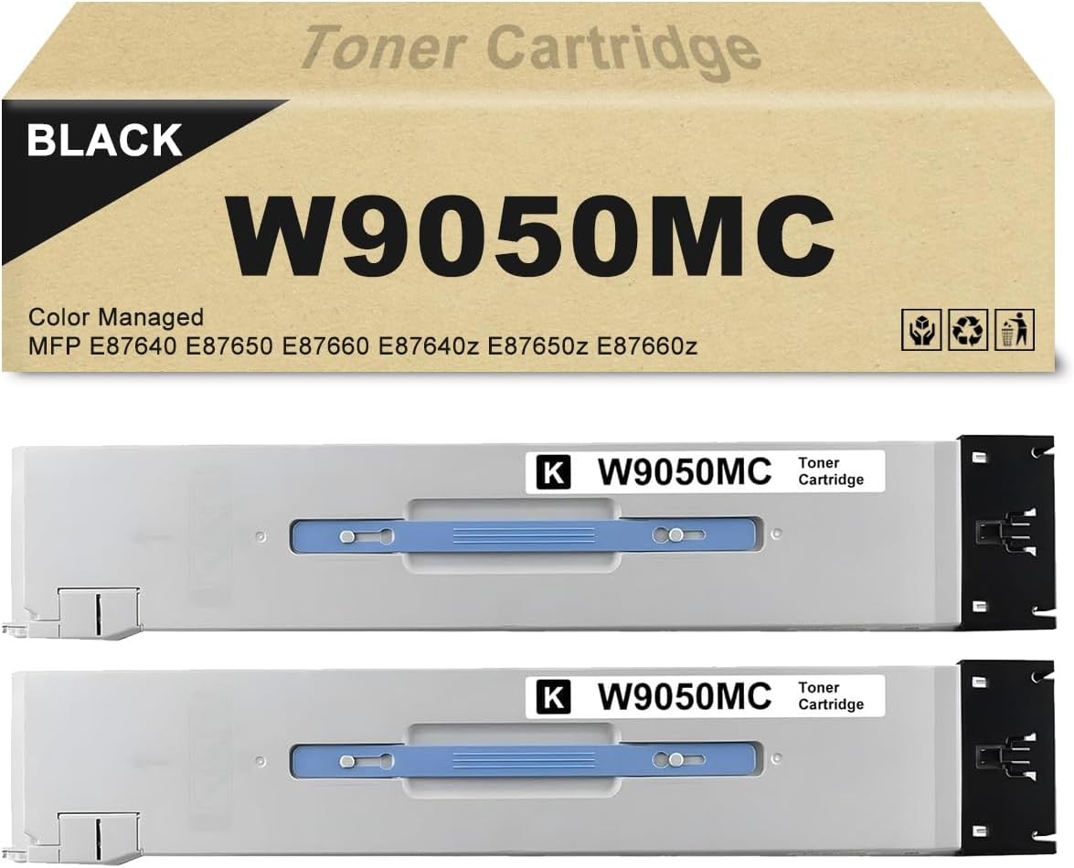 Compatible w/ HP W9050MC Black Toner 2-Pack 54,000 Yield E87640 E87650 E87660
