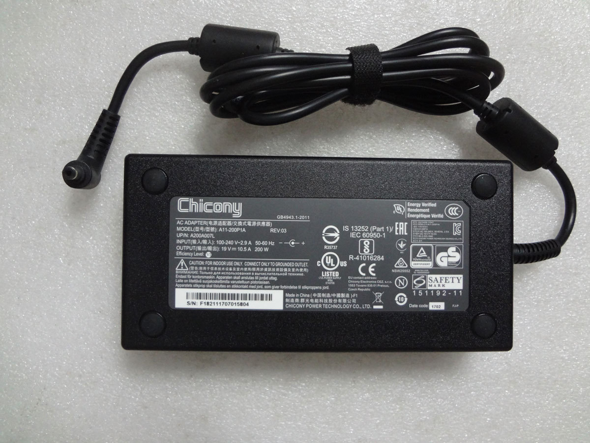 Genuine Chicony 200W 19V10.5A A11-200P1A For GIGABYTE AERO 15-X9-RT5P AC Adapter