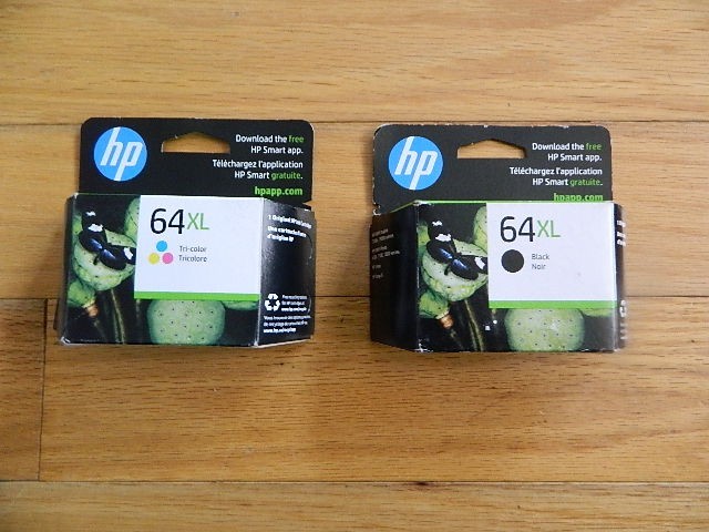 2023-26 GENUINE SET 2 HP 64XL LARGE BLACK/COLOR CARTRIDGES ENVY 6260-7970 TANGO