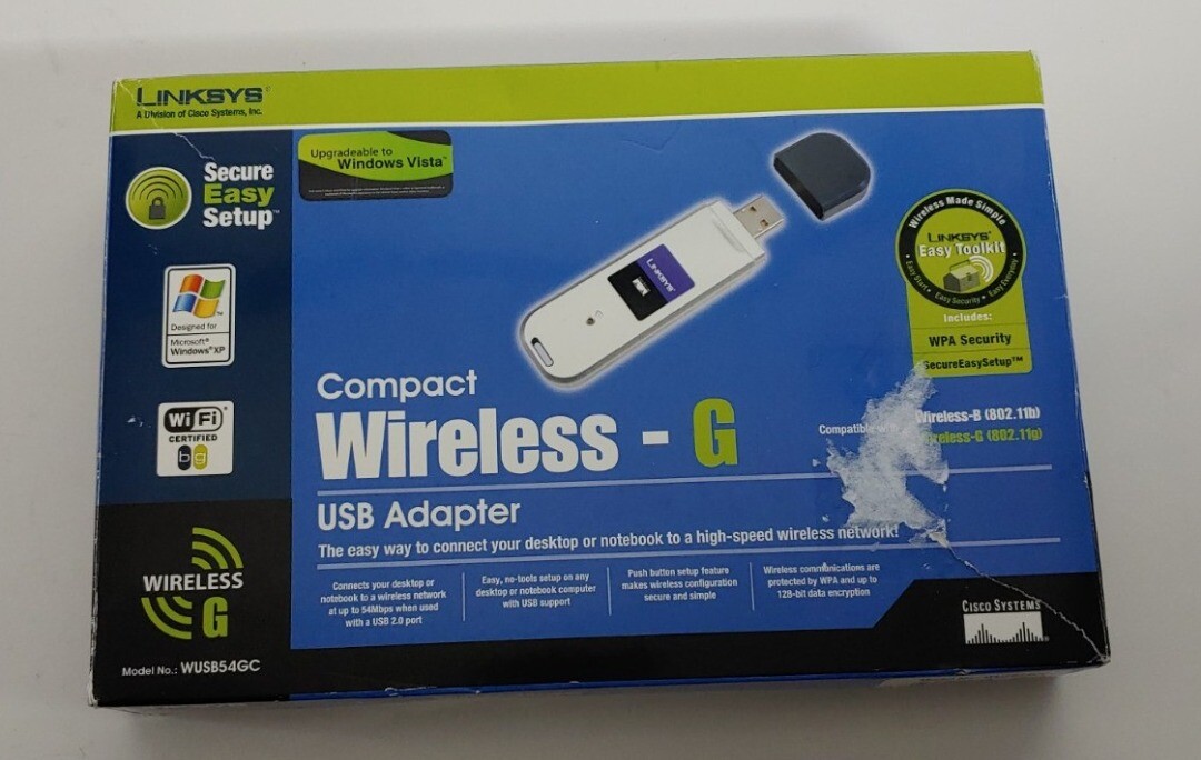 Linksys Compact Wireless-G USB Adapter tried Open Box