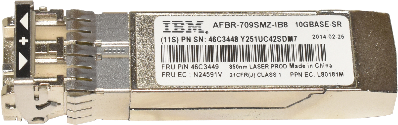 IBM AFBR-709SMZ-IB8 10GB FC SFP+ SR 850nm Transceiver 46C3448 46C3449