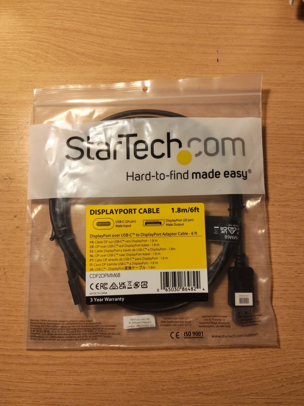 DisplayPort Cable StarTech USB-C to DisplayPort Adapter Cable - 6ft 1.8m Display